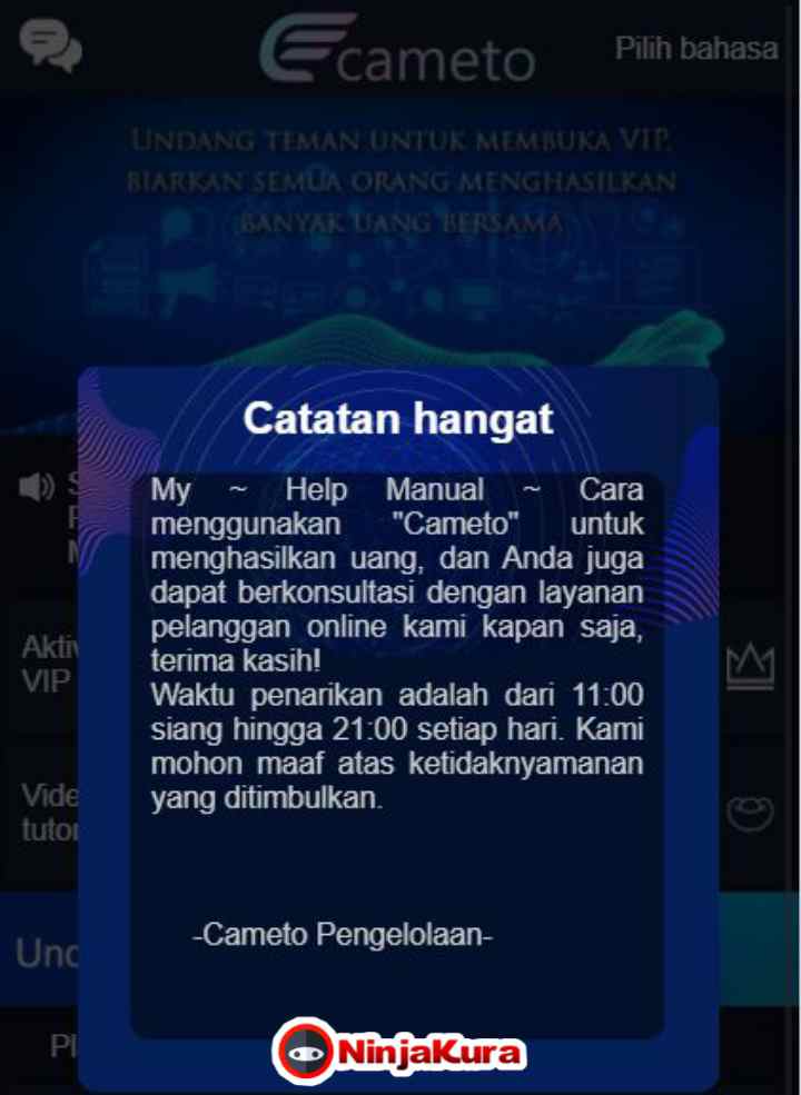 Tampilan APK Cameto